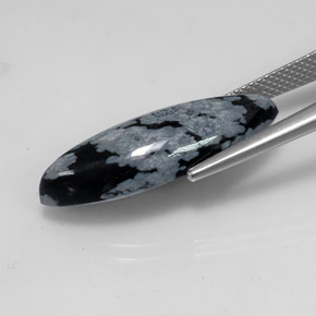 Obsidiana floco de neve multicolorido natural 8,69ct, marquise, opaco