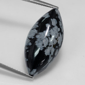 Obsidiana floco de neve multicolorido natural 9,82ct, marquise, opaco