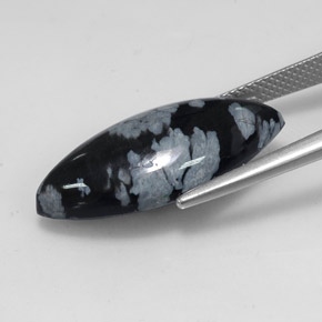 Obsidiana floco de neve multicolorido natural 9,82ct, marquise, opaco