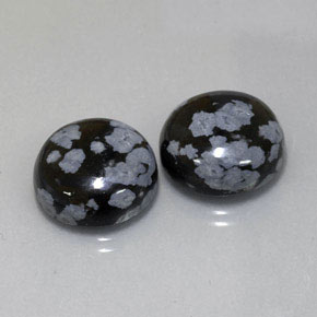 Pedras preciosas de obsidiana floco de neve multicolorido natural de  ct, corte redondo, opaco
