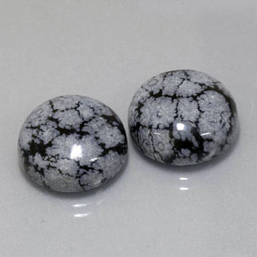 Pedras preciosas de obsidiana floco de neve multicolorido natural de  ct, corte redondo, opaco