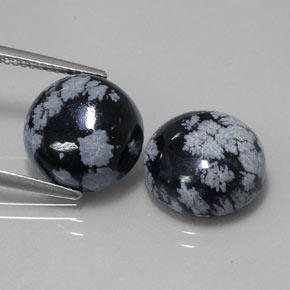 Pedras preciosas de obsidiana floco de neve multicolorido natural de  ct, corte redondo, opaco