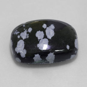 Obsidiana floco de neve preto natural 14,24ct, almofada cortada, opaco
