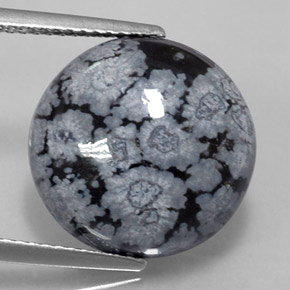 Obsidiana floco de neve multicolorido natural 8,74ct, corte redondo, opaco