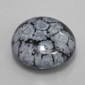 Obsidiana floco de neve multicolorido natural 8,74ct, corte redondo, opaco