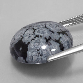 Obsidiana floco de neve multicolorido natural 8,74ct, corte redondo, opaco