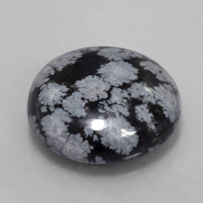 Obsidiana floco de neve multicolorido natural 7,31ct, corte redondo, opaco