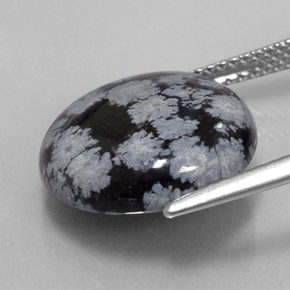 Obsidiana floco de neve multicolorido natural 7,31ct, corte redondo, opaco