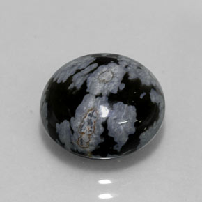 Obsidiana floco de neve multicolorido natural 5,16ct, corte redondo, opaco