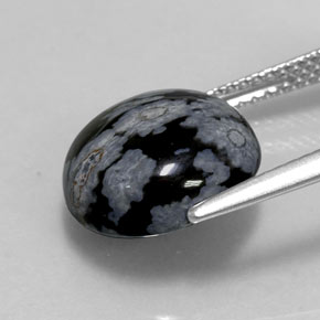 Obsidiana floco de neve multicolorido natural 5,16ct, corte redondo, opaco