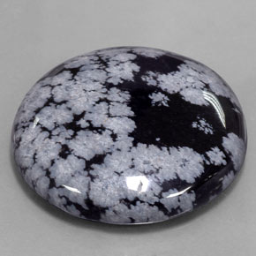 Obsidiana floco de neve multicolorido natural 47,26ct, corte redondo, opaco