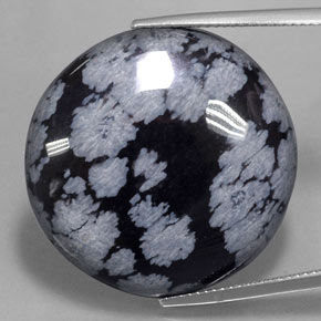 Obsidiana floco de neve multicolorido natural 30,41ct, corte redondo, opaco