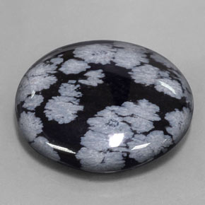 Obsidiana floco de neve multicolorido natural 30,41ct, corte redondo, opaco