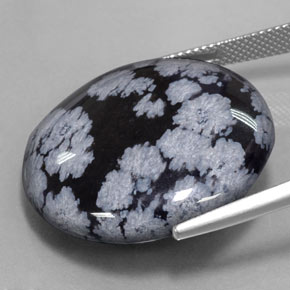 Obsidiana floco de neve multicolorido natural 30,41ct, corte redondo, opaco