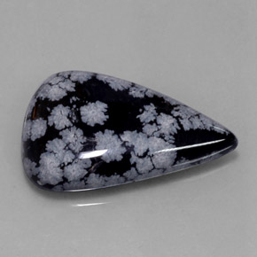 Obsidiana floco de neve multicolorido natural 28,43ct, formato de pêra, opaco