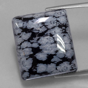 Obsidiana floco de neve multicolorido natural 27,37ct, quadrado, opaco