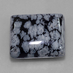 Obsidiana floco de neve multicolorido natural 27,37ct, quadrado, opaco