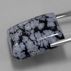 Obsidiana floco de neve multicolorido natural 27,37ct, quadrado, opaco