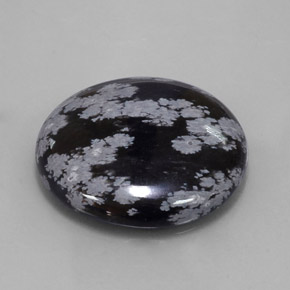 Obsidiana floco de neve preto natural 25,93ct, corte redondo, opaco