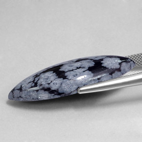 Obsidiana Floco de Neve cinza-branco preto Natural 19.85ct, Marquesa, Opaco