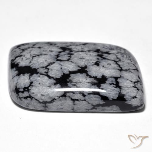 Obsidiana Floco de Neve cinza-branco preto Natural 38.10ct, Chique, Opaco