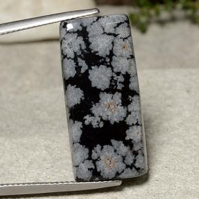 Obsidiana Floco de Neve Floco de neve Natural 14.09ct, baguete, Opaco