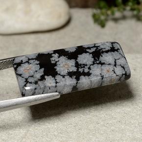 Obsidiana Floco de Neve Floco de neve Natural 14.09ct, baguete, Opaco