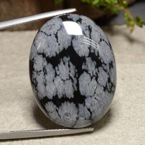 Obsidiana Floco de Neve Multicolorido Natural 29.21ct, Corte Oval, Opaco