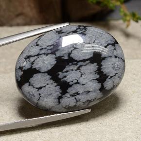 Obsidiana Floco de Neve Multicolorido Natural 29.21ct, Corte Oval, Opaco