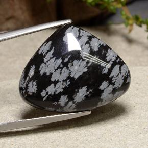 Obsidiana floco de neve multicolorido natural 19,39ct, formato de pêra, opaco