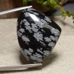 Obsidiana floco de neve multicolorido natural 19,39ct, formato de pêra, opaco