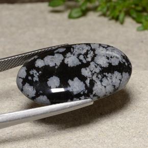 Obsidiana Floco de Neve Floco de neve Natural 18.62ct, Corte Oval, Opaco