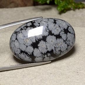 Obsidiana floco de neve multicolorido natural 39,18ct, corte oval, opaco