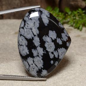 Obsidiana floco de neve multicolorido natural 26,08ct, formato de pêra, opaco