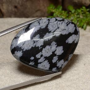 Obsidiana floco de neve multicolorido natural 26,08ct, formato de pêra, opaco