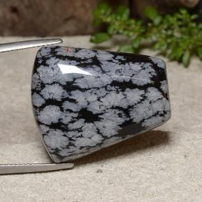 Obsidiana floco de neve multicolorido natural 26,02ct, forma extravagante, opaco