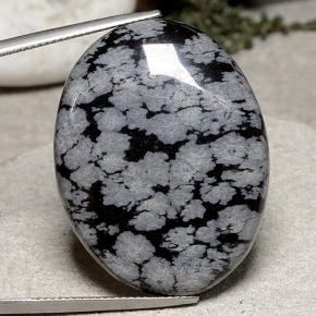 Obsidiana floco de neve multicolorido natural 43,07ct, corte oval, opaco