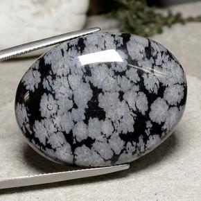 Obsidiana floco de neve multicolorido natural 43,07ct, corte oval, opaco