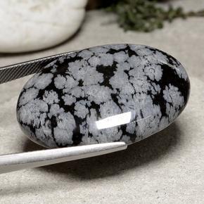 Obsidiana floco de neve multicolorido natural 43,07ct, corte oval, opaco