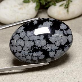 Obsidiana Floco de Neve Multicolorido Natural 41.15ct, Corte Oval, Opaco
