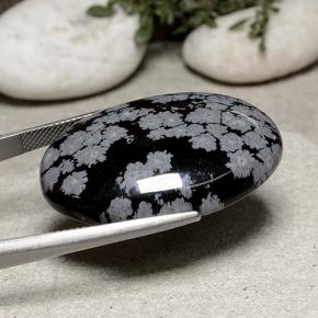 Obsidiana Floco de Neve Multicolorido Natural 41.15ct, Corte Oval, Opaco