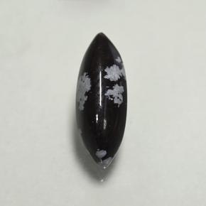 Obsidiana floco de neve multicolorido natural 1,92ct, marquise, opaco