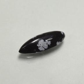 Obsidiana floco de neve multicolorido natural 1,92ct, marquise, opaco