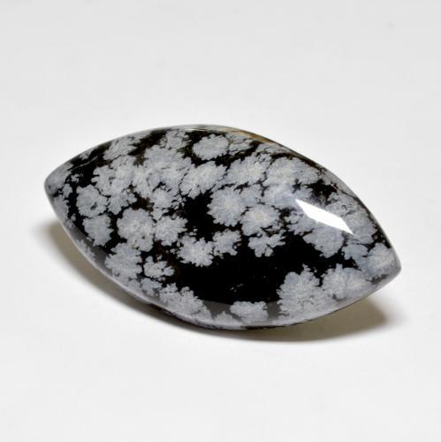 Obsidiana floco de neve multicolorido natural 34,59ct, marquise, opaco