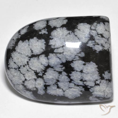 29.59ct Natural cinza-branco preto Obsidiana Floco de Neve, Chique, Opaco