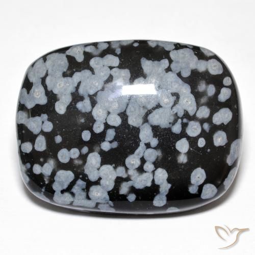 Obsidiana Floco de Neve cinza-branco preto Natural 25.43ct, Almofada, Opaco