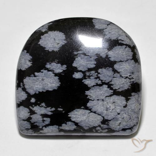 Obsidiana Floco de Neve cinza-branco preto Natural 35.68ct, Chique, Opaco