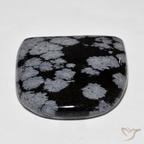 Obsidiana Floco de Neve cinza-branco preto Natural 35.68ct, Chique, Opaco