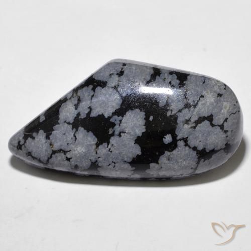 20.43ct Natural cinza-branco preto Obsidiana Floco de Neve, Chique, Opaco
