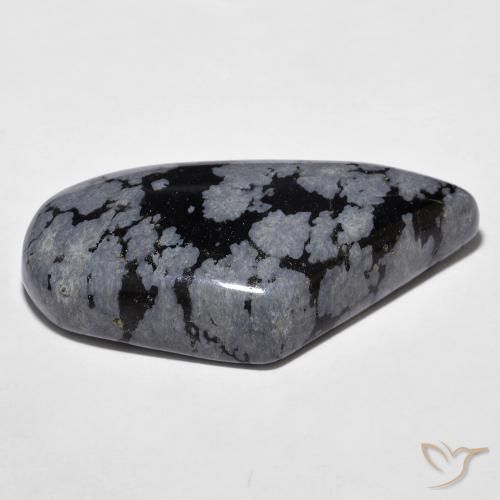 Obsidiana Floco de Neve cinza-branco preto Natural 20.43ct, Chique, Opaco